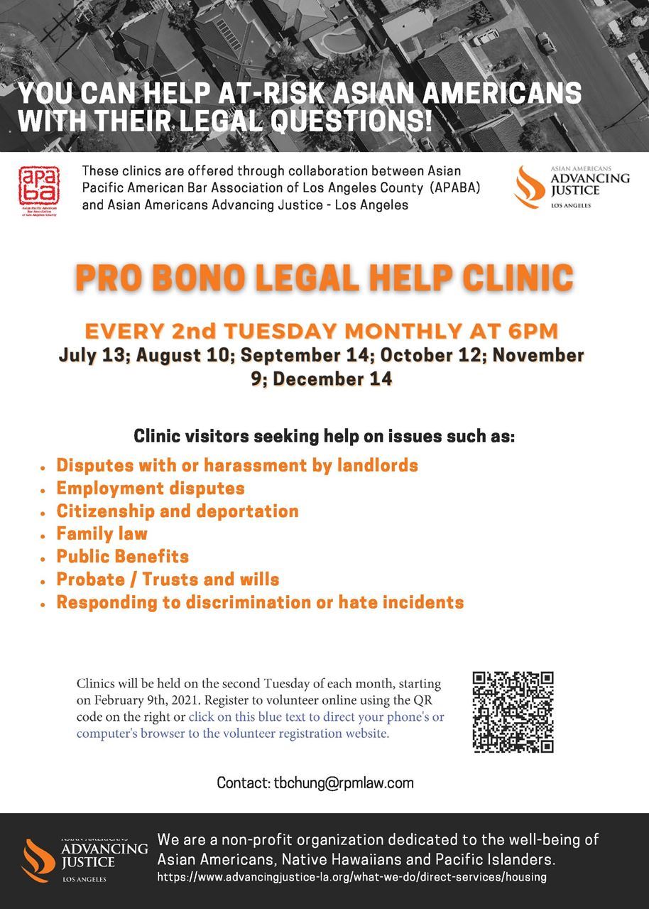 Asian Pacific American Bar Association of Los Angeles County Pro Bono Legal Help Clinic